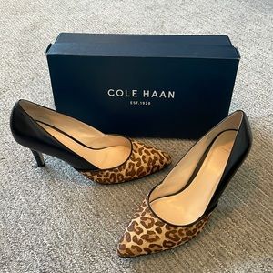 Coke Haan animal print and black heel- 2 1/2 - 2 3/4 heel height -size 6 New